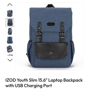 IZOD Blue and Black Laptop Backpack